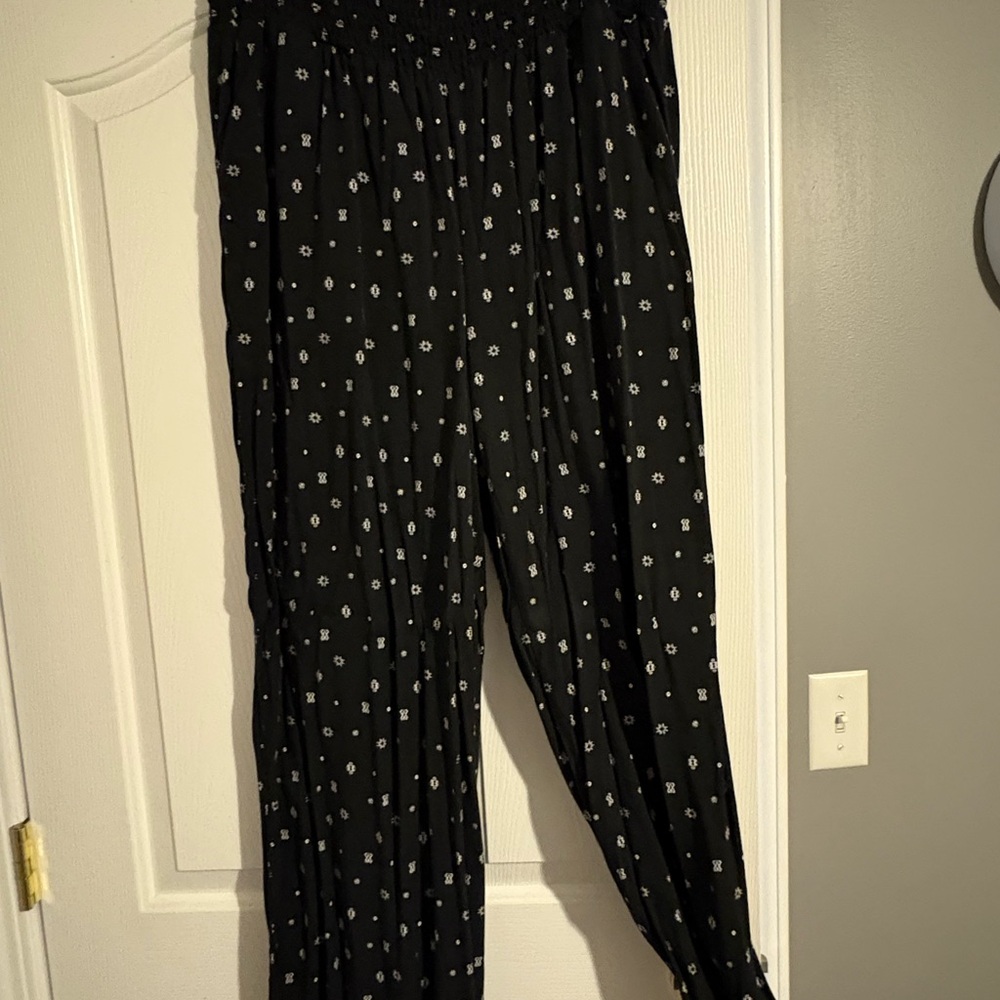Torrid Black and White Patterned Wide Leg Pants